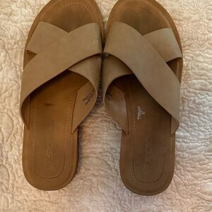 Soda Tan Cross-Strap Sandals